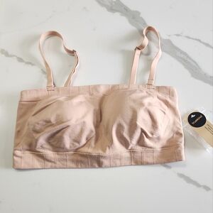 BNWT Shapermint Truekind Convertible Strapless Bandeau Bra Beige Medium